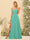 A-Line/Princess Spaghetti Straps Long Bridesmaid Dresses with Split Side & Pockets