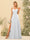 A-Line/Princess Spaghetti Straps Long Bridesmaid Dresses with Split Side & Pockets