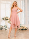 A-Line/Princess V-Neck Short Wedding Party Dresses with Appliques