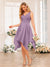 A-Line/Princess V-Neck Short Wedding Party Dresses with Appliques