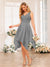 A-Line/Princess V-Neck Short Wedding Party Dresses with Appliques
