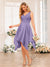 A-Line/Princess V-Neck Short Wedding Party Dresses with Appliques