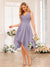 A-Line/Princess V-Neck Short Wedding Party Dresses with Appliques