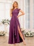 A-Line/Princess One-Shoulder Long Wedding Party Dresses with Split Side
