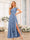 A-Line/Princess One-Shoulder Long Wedding Party Dresses with Split Side