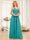 A-Line/Princess One-Shoulder Long Wedding Party Dresses with Split Side