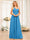 A-Line/Princess One-Shoulder Long Wedding Party Dresses with Split Side