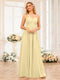 A-Line/Princess One-Shoulder Long Wedding Party Dresses with Split Side