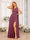 A-Line/Princess One-Shoulder Long Wedding Party Dresses with Watteau Train