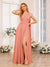 A-Line/Princess One-Shoulder Long Wedding Party Dresses with Watteau Train