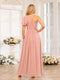 A-Line/Princess One-Shoulder Long Wedding Party Dresses with Split Side