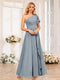A-Line/Princess One-Shoulder Long Wedding Party Dresses with Split Side
