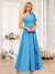 A-Line/Princess One-Shoulder Long Wedding Party Dresses with Split Side