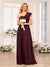 A-Line/Princess One-Shoulder Long Wedding Party Dresses with Split Side