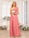 A-Line/Princess One-Shoulder Long Wedding Party Dresses with Split Side