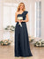 A-Line/Princess One-Shoulder Long Wedding Party Dresses with Split Side