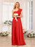 A-Line/Princess One-Shoulder Long Wedding Party Dresses with Split Side