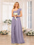 A-Line/Princess One-Shoulder Long Wedding Party Dresses with Split Side