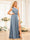 A-Line/Princess One-Shoulder Long Wedding Party Dresses with Split Side
