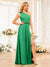 A-Line/Princess One-Shoulder Long Wedding Party Dresses with Split Side