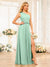A-Line/Princess One-Shoulder Long Wedding Party Dresses with Split Side