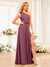 A-Line/Princess One-Shoulder Long Wedding Party Dresses with Split Side