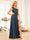 A-Line/Princess One-Shoulder Long Wedding Party Dresses with Split Side