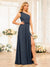 A-Line/Princess One-Shoulder Long Wedding Party Dresses with Split Side