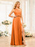 A-Line/Princess One-Shoulder Long Wedding Party Dresses with Split Side