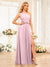 A-Line/Princess One-Shoulder Long Wedding Party Dresses with Split Side