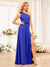 A-Line/Princess One-Shoulder Long Wedding Party Dresses with Split Side