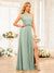 A-Line/Princess One-Shoulder Long Wedding Party Dresses with Split Side
