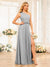 A-Line/Princess One-Shoulder Long Wedding Party Dresses with Split Side