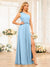 A-Line/Princess One-Shoulder Long Wedding Party Dresses with Split Side