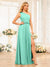 A-Line/Princess One-Shoulder Long Wedding Party Dresses with Split Side