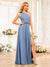 A-Line/Princess One-Shoulder Long Wedding Party Dresses with Split Side