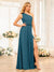 A-Line/Princess One-Shoulder Long Wedding Party Dresses with Split Side