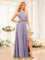 A-Line/Princess One-Shoulder Long Wedding Party Dresses with Split Side