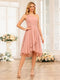 A-Line/Princess One-Shoulder Short Wedding Party Dresses with Ruffles