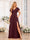 A-Line/Princess V-Neck Long Wedding Party Dresses with Split Side & Pockets