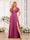 A-Line/Princess V-Neck Long Wedding Party Dresses with Split Side & Pockets