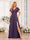 A-Line/Princess V-Neck Long Wedding Party Dresses with Split Side & Pockets