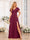 A-Line/Princess V-Neck Long Wedding Party Dresses with Split Side & Pockets