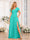 A-Line/Princess V-Neck Long Wedding Party Dresses with Split Side & Pockets
