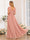 A-Line/Princess V-Neck Long Wedding Party Dresses with Split Side & Pockets