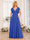 A-Line/Princess V-Neck Long Wedding Party Dresses with Split Side & Pockets