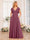 A-Line/Princess V-Neck Long Wedding Party Dresses with Split Side & Pockets