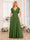 A-Line/Princess V-Neck Long Wedding Party Dresses with Split Side & Pockets