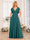 A-Line/Princess V-Neck Long Wedding Party Dresses with Split Side & Pockets