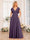 A-Line/Princess V-Neck Long Wedding Party Dresses with Split Side & Pockets